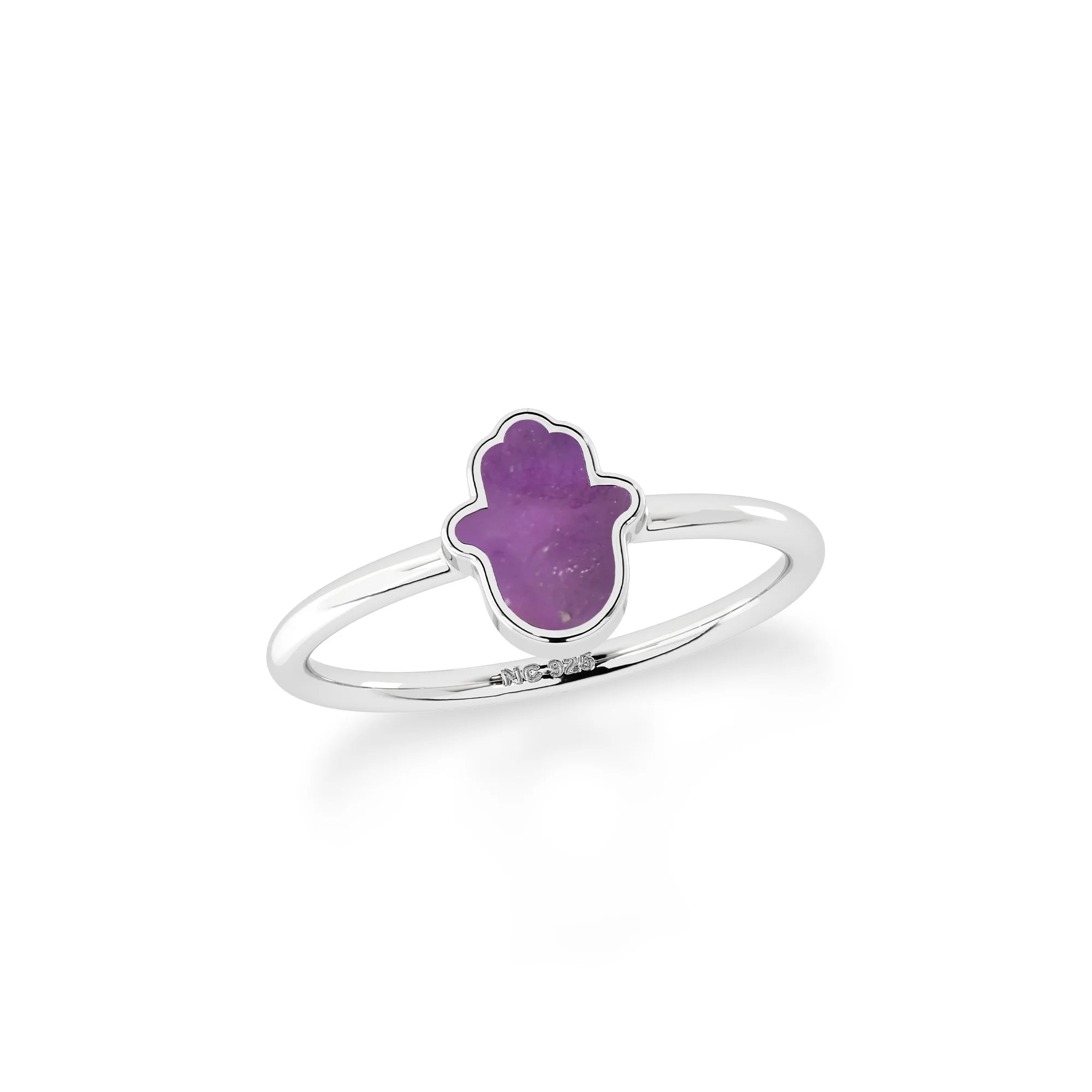 amethyst stackable bezel-set ring