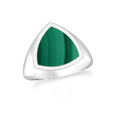 malachite men bezel-set ring