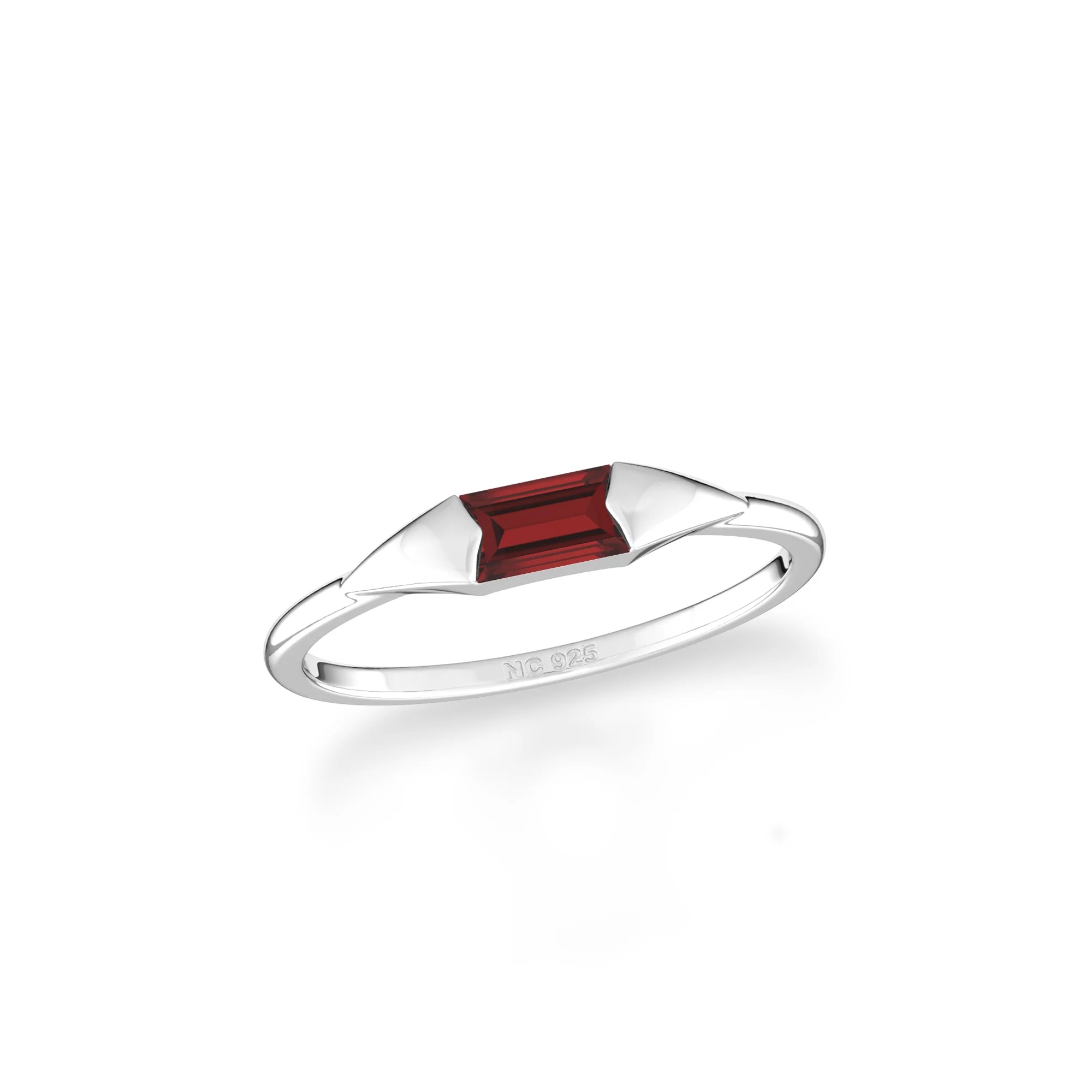 garnet stackable bezel-set ring