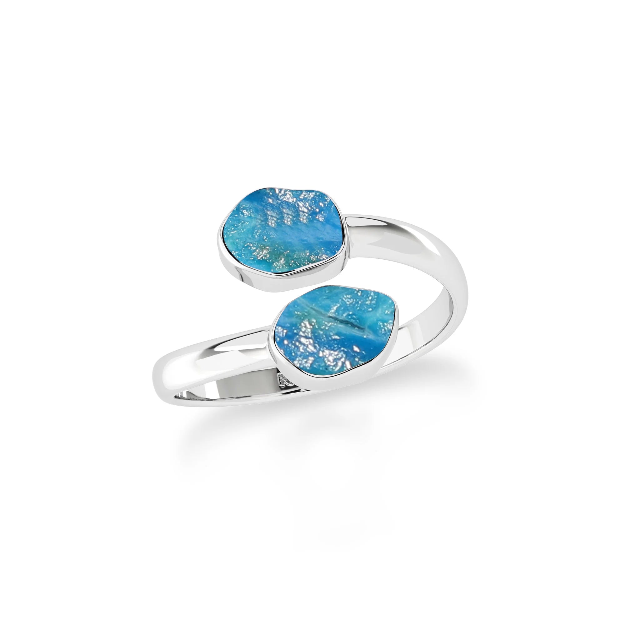 peruvian opal stackable bezel-set ring