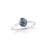 azurite malachite stackable bezel-set ring