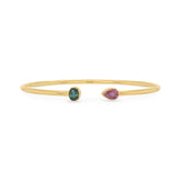 green tourmaline with pink tourmaline cut bracelet