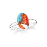 spiny-oyster-turquoise bezel-set ring