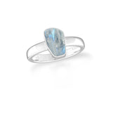 rainbow moonstone bezel-set ring
