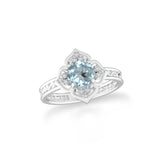 aquamarine prong set ring