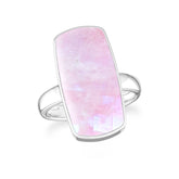 pink-moonstone bezel-set ring