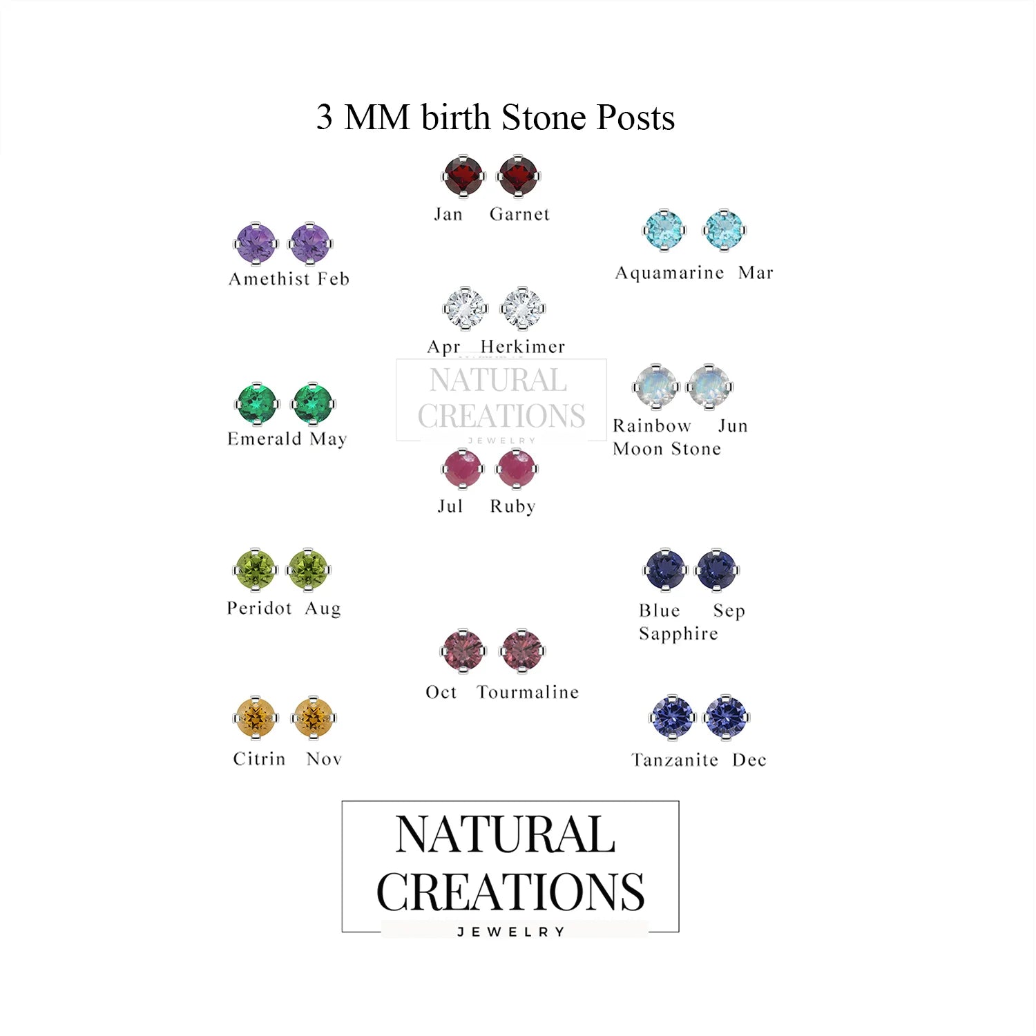 birthstone cut earrings