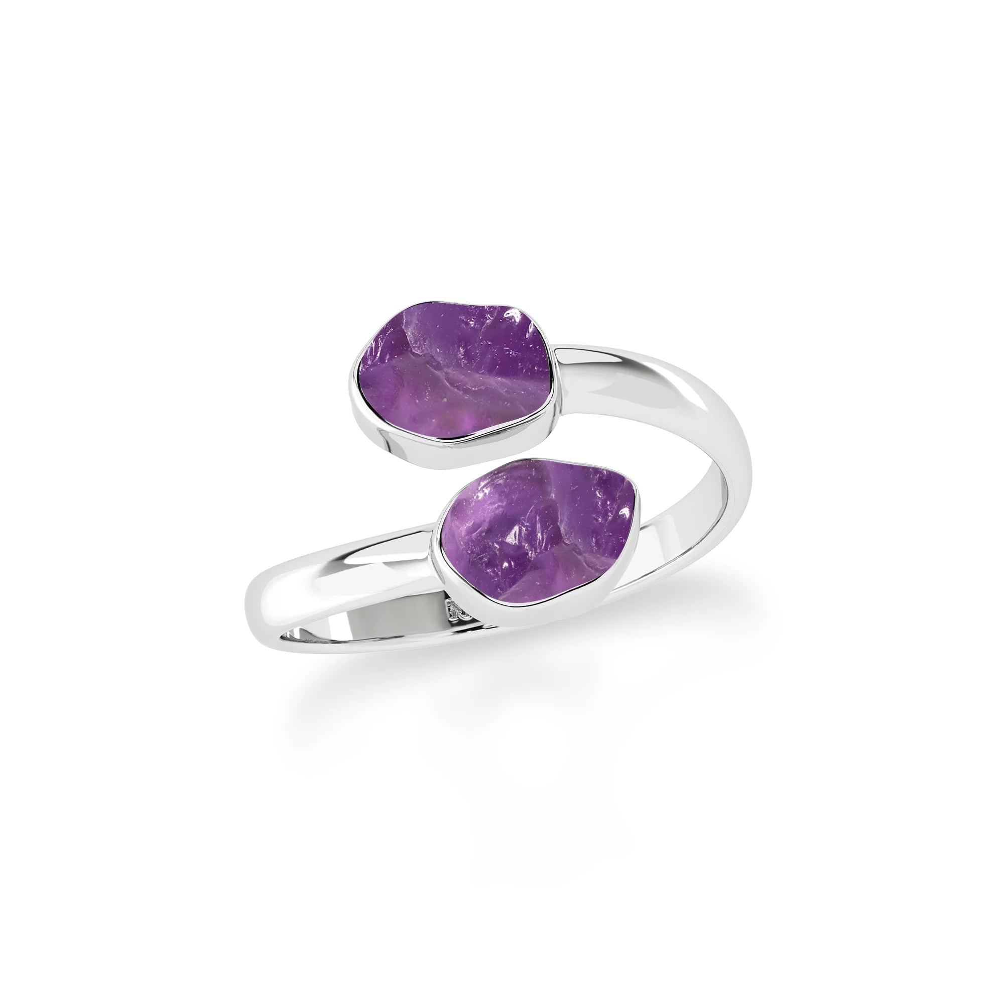 amethyst stackable bezel-set ring