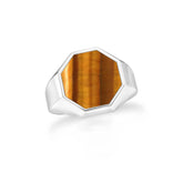 tiger eye men prong-set ring