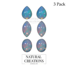 ethiopian opal cab earrings