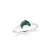 malachite stackable bezel-set ring