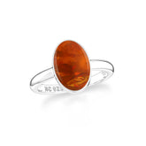 amber bezel-set ring