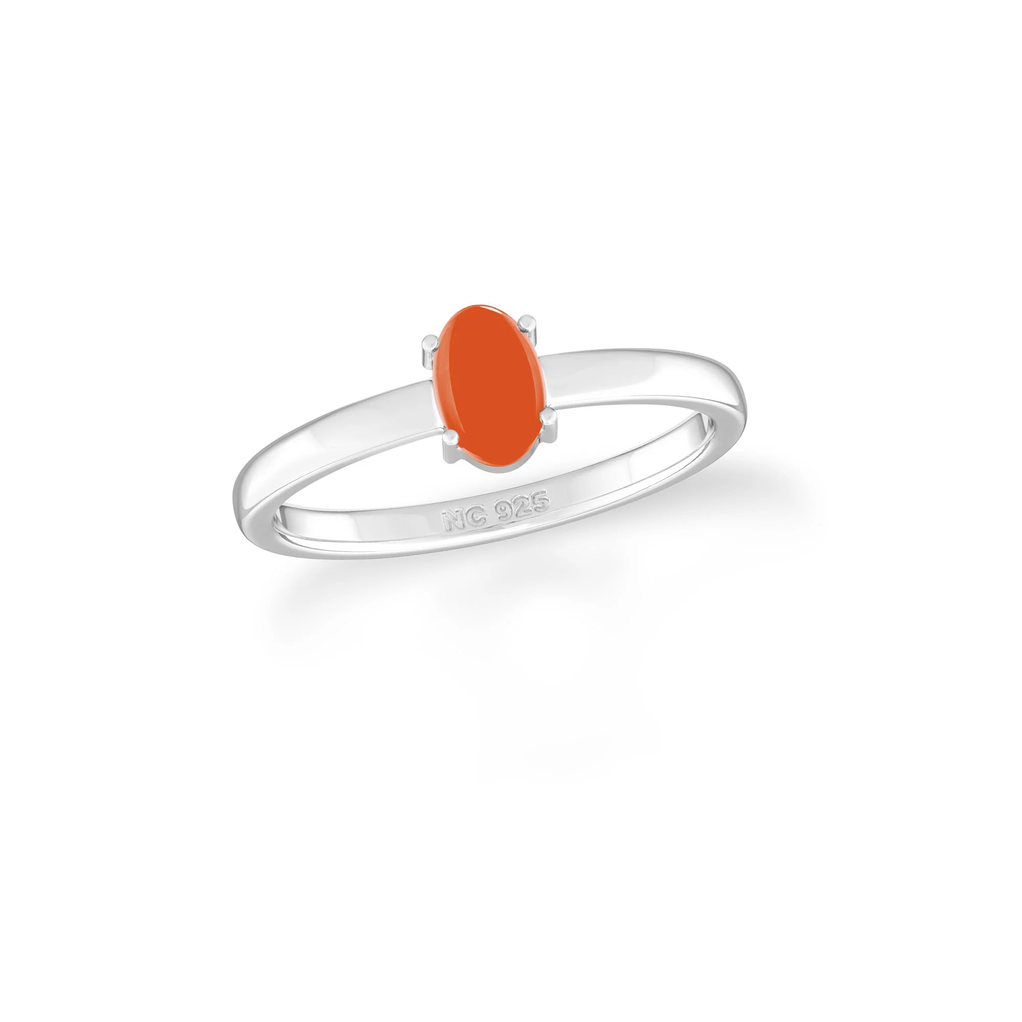 carnelian stackable prong-set ring