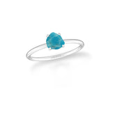 turquoise stackable prong-set ring