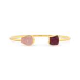 rose quartz rhodolite garnet twister bracelet