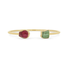 pink tourmaline green tourmaline twister bracelet