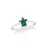 malachite stackable bezel-set ring