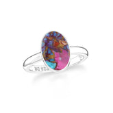 pink spiny-oyster bezel-set ring