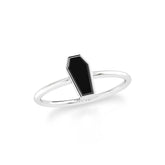 black tourmaline bezel-set ring