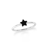 black tourmaline stackable bezel-set ring