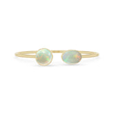 Natural Cab Ethiopian Opal Oval-Round Shape Twister Bracelets for Women in 18K Gold Vermeil
