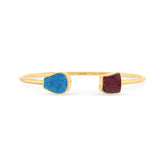 neon apatite with rhodolite garnet twister bracelet