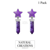 amethyst slice earrings