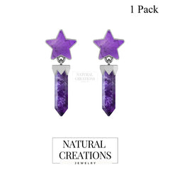 amethyst slice earrings