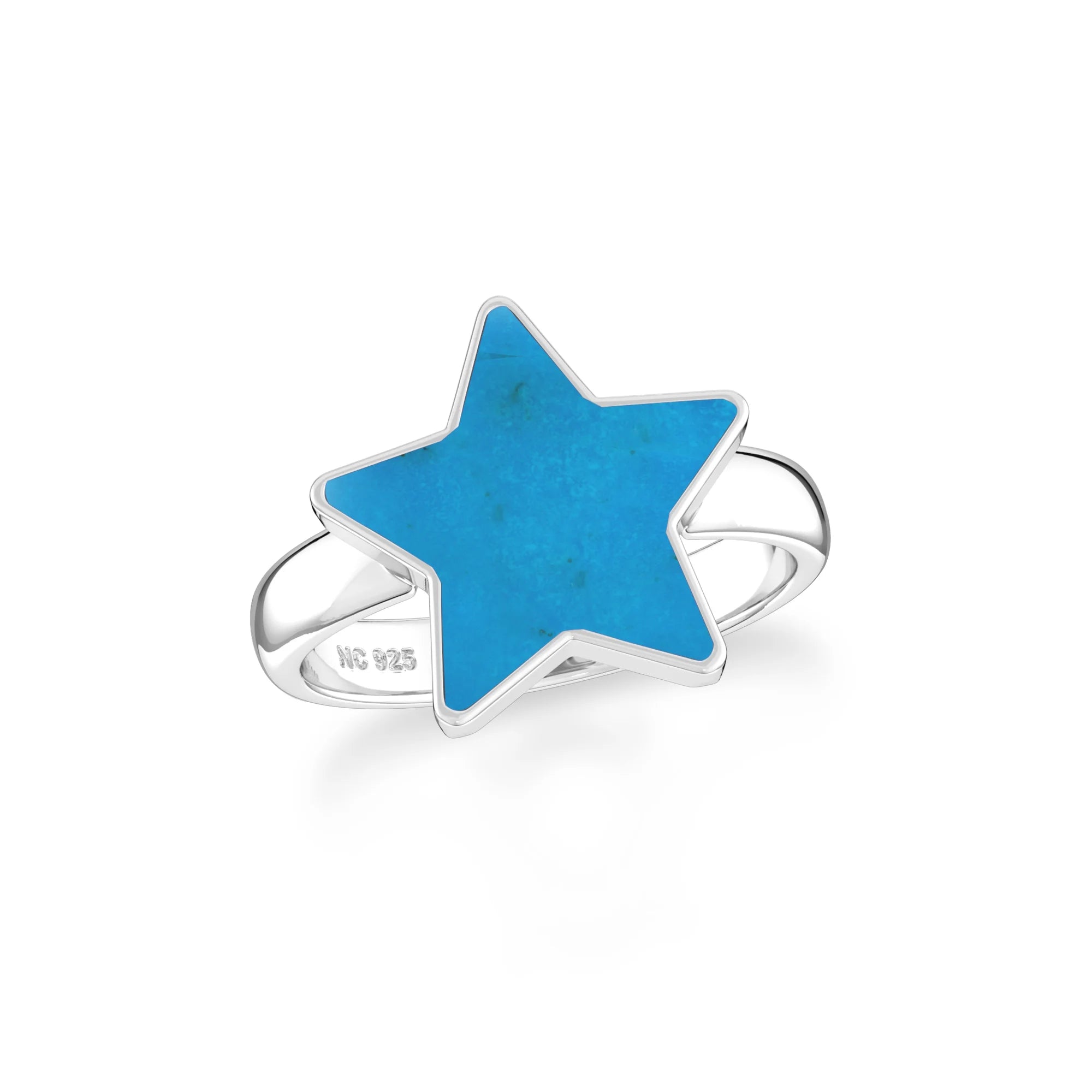 turquoise stackable bezel-set ring