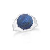 labradorite men bezel-set ring