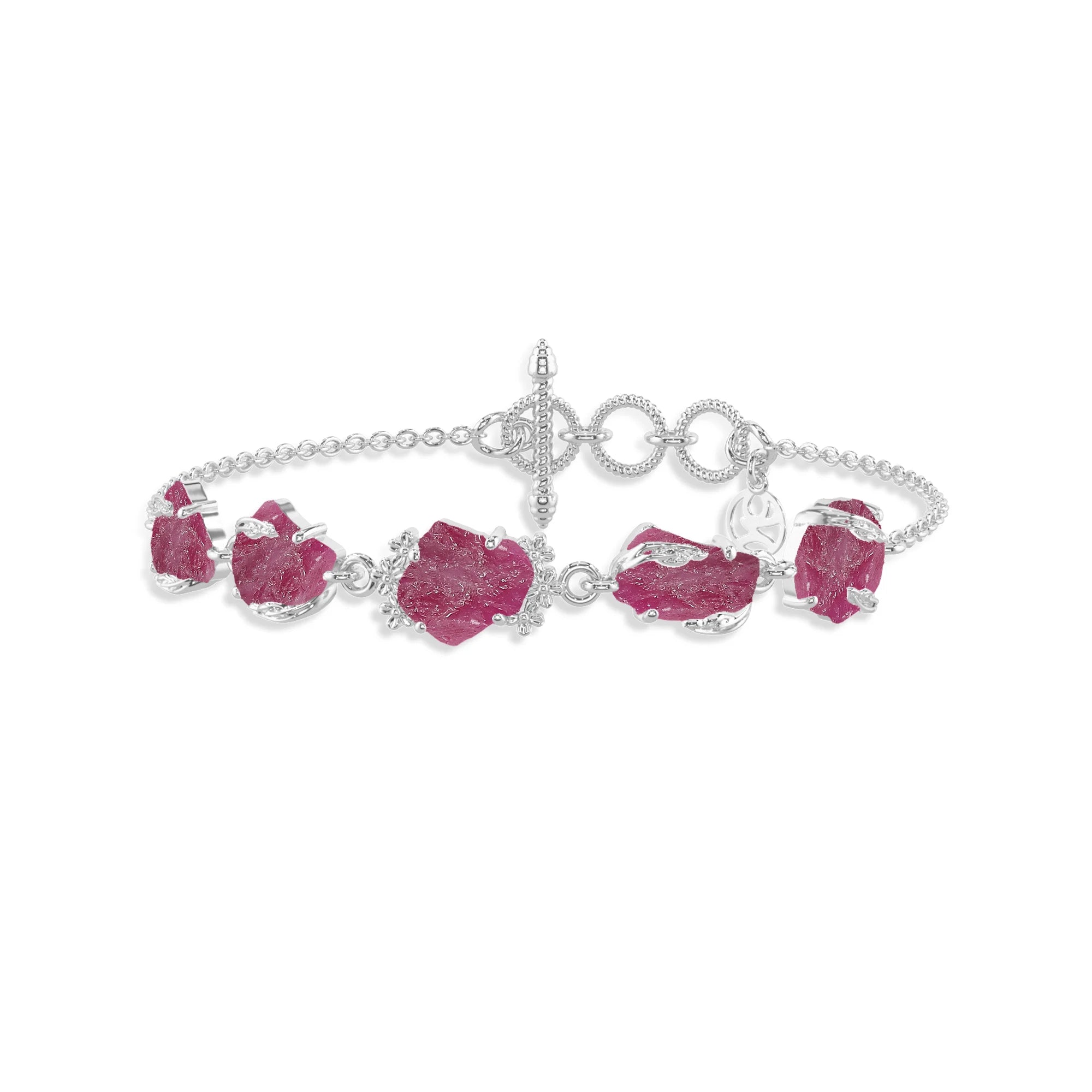 ruby rough bracelet