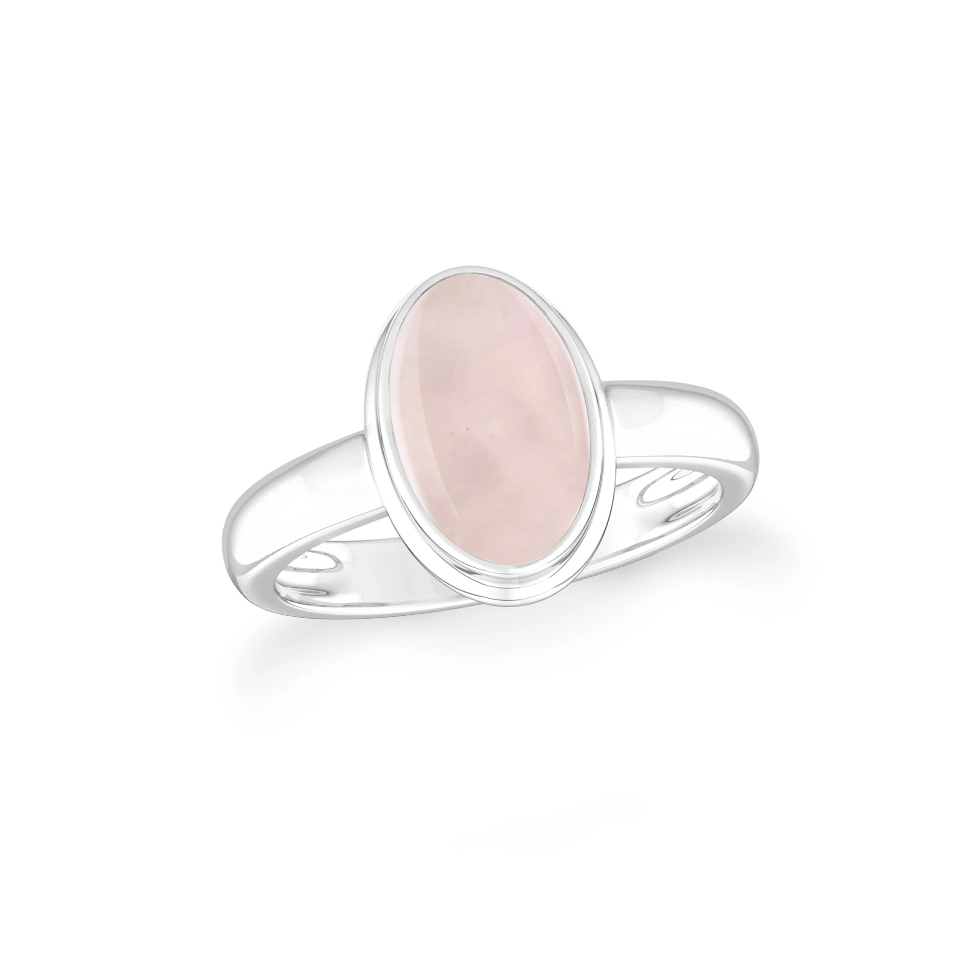 rose-quartz bezel-set ring