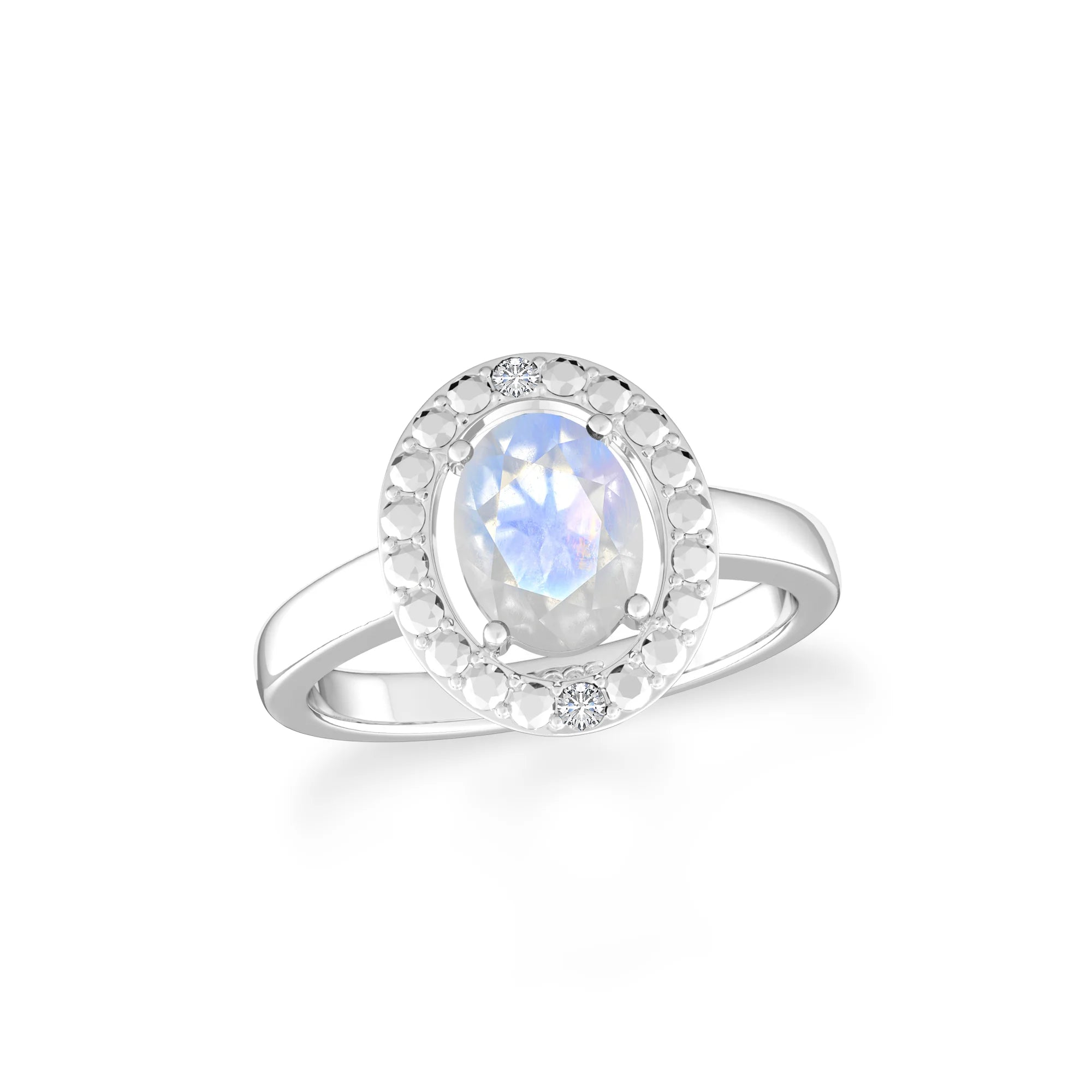 rainbow-moonstone prong-set ring