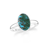 Natural Chrysocolla Malachite Cab Ring | 925 Sterling Silver | Bezel Set | Pack of 6