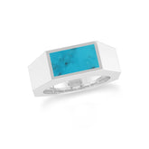 shattuckite mens bezel-set ring