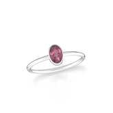 pink tourmaline stackable bezel-set ring