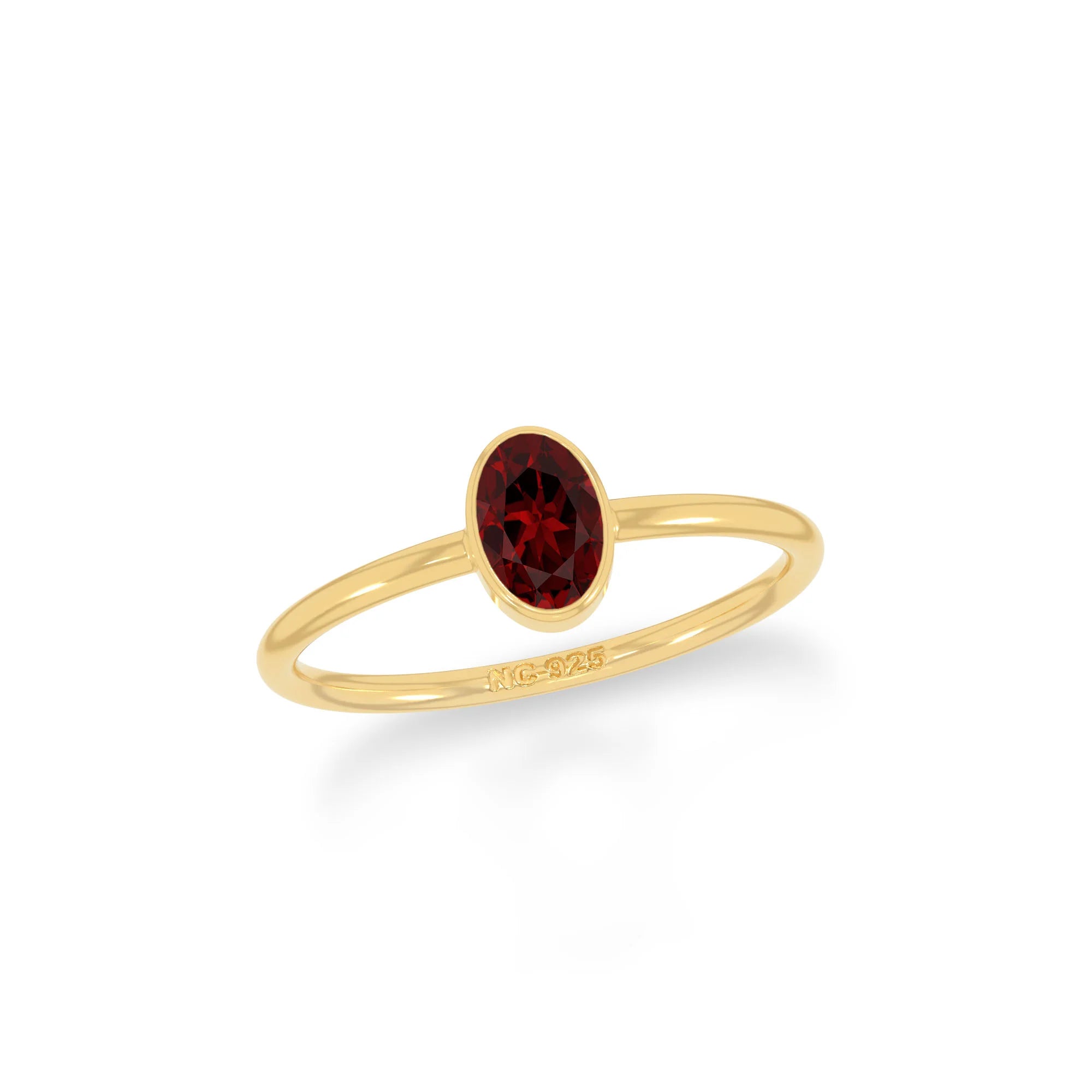 garnet stackable bezel-set ring