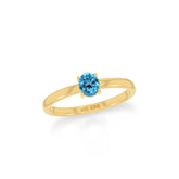 swiss blue topaz stackable prong-set ring