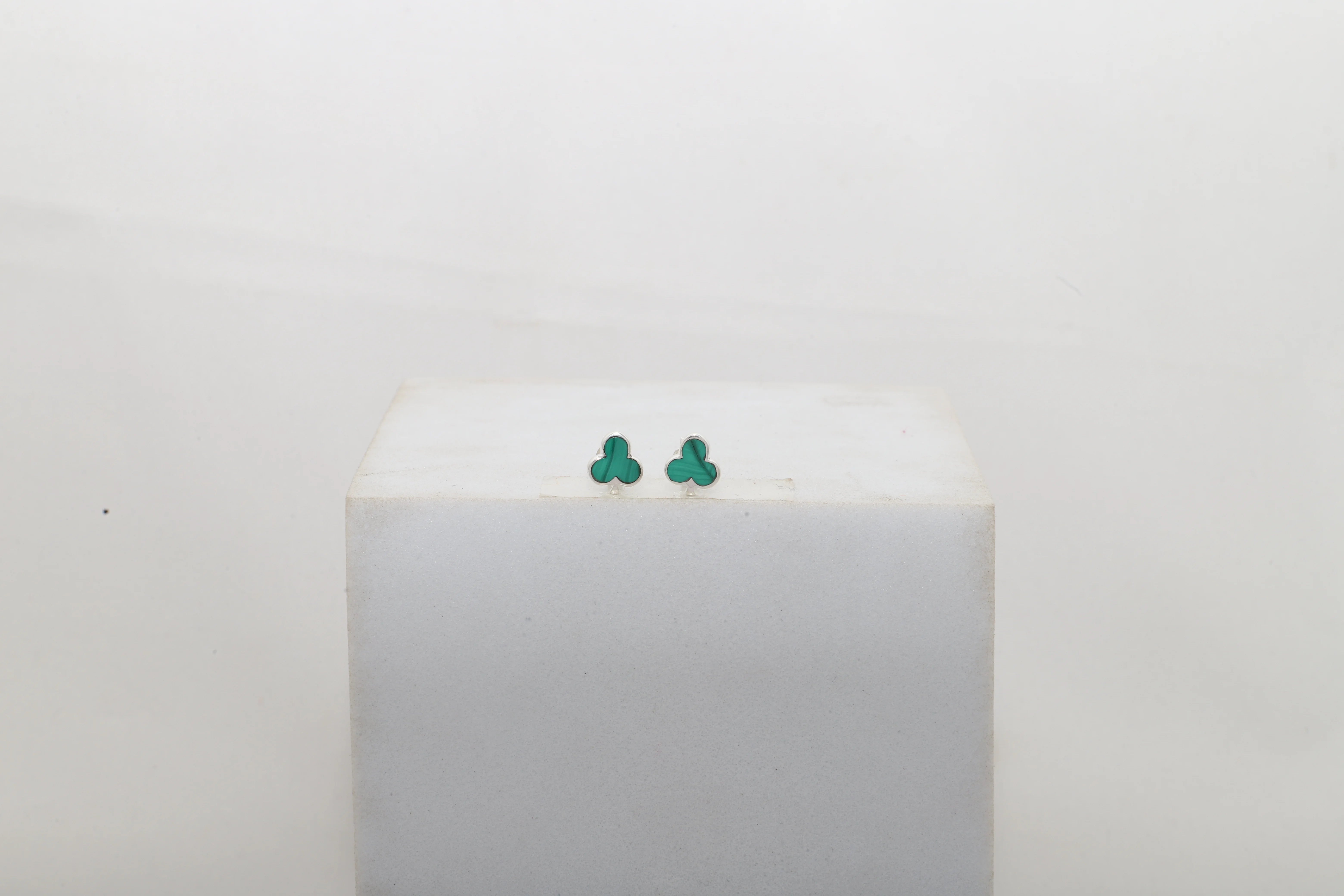 malachite slice earrings