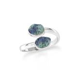 azurite malachite stackable bezel-set ring