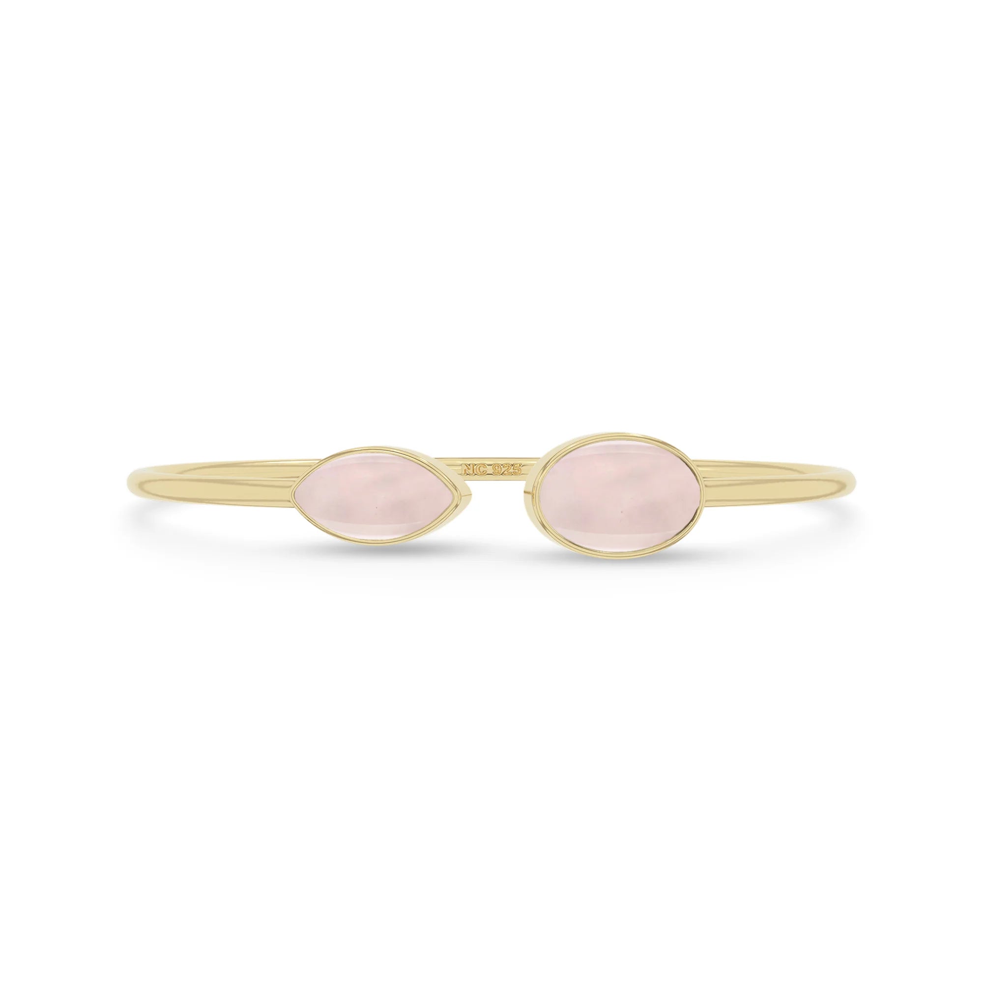 rose quartz cab bracelet