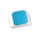turquoise men bezel-set ring