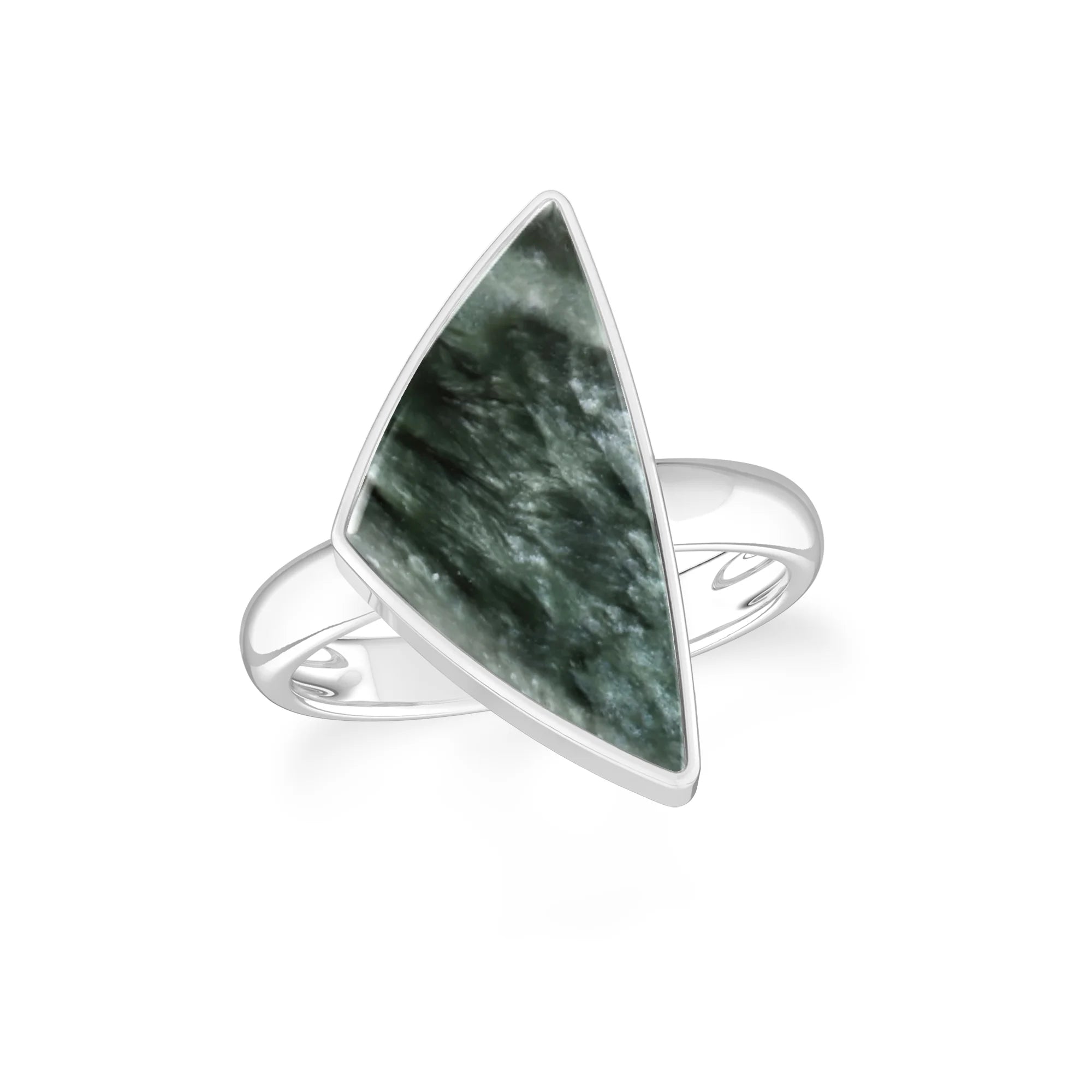 seraphinite bezel-set ring