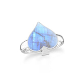 rainbow moonstone bezel-set ring