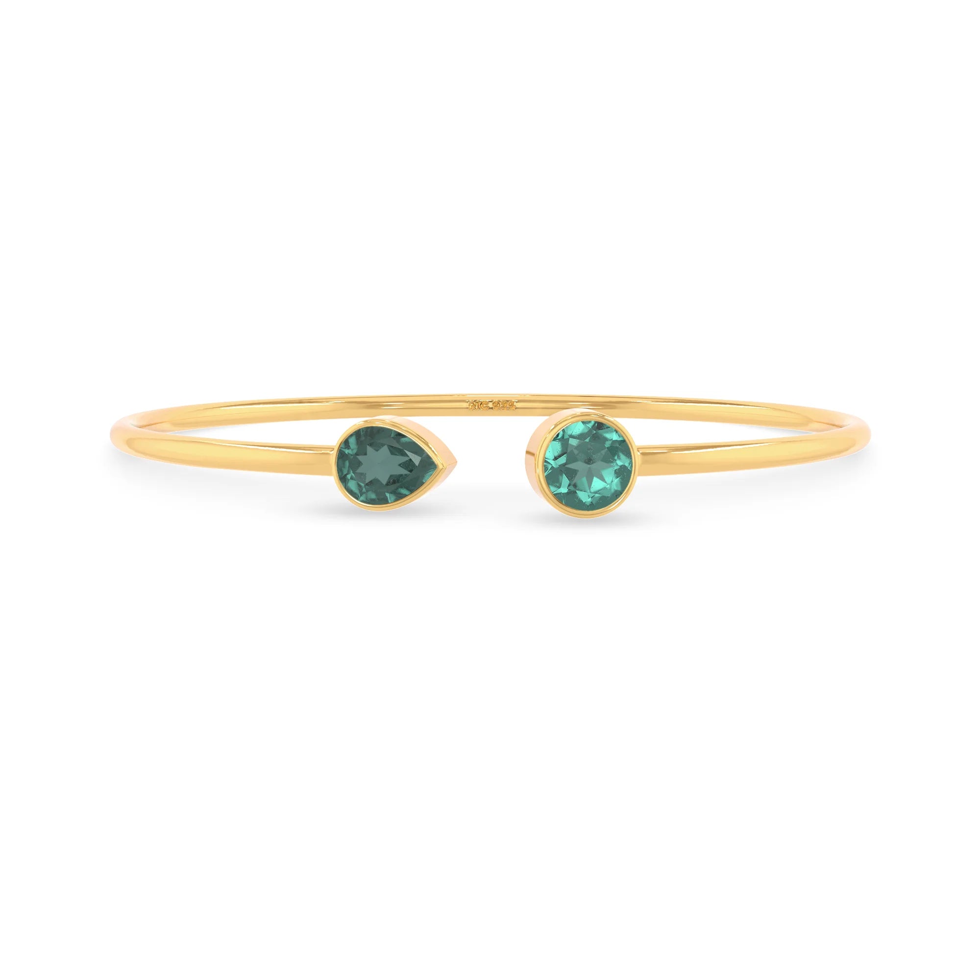 green tourmaline cut bracelet