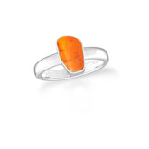 amber bezel-set ring