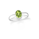 peridot bezel-set ring