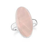 rose-quartz bezel-set ring