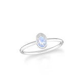 rainbow moonstone stackable bezel-set ring