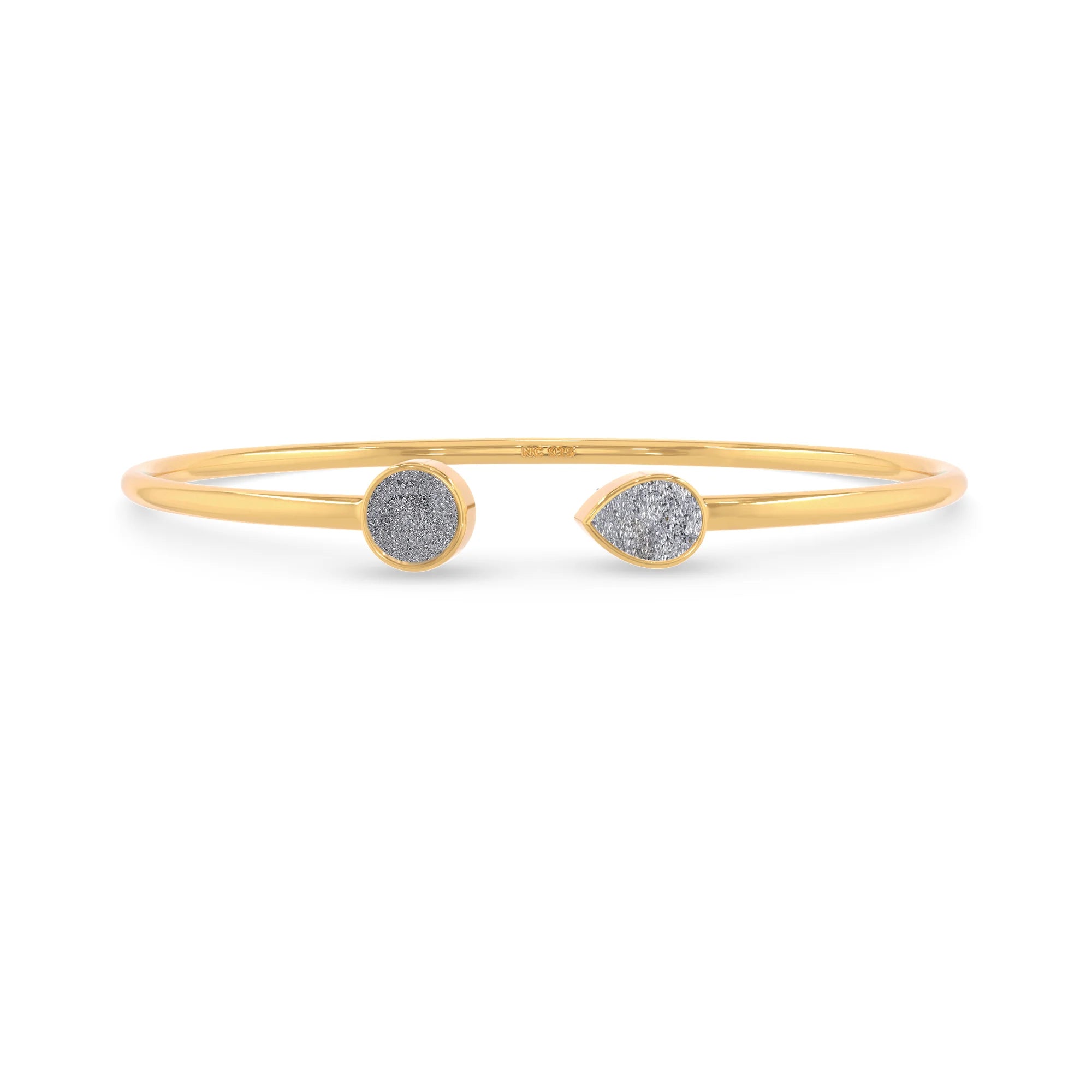 titanium druzy silver cab bracelet